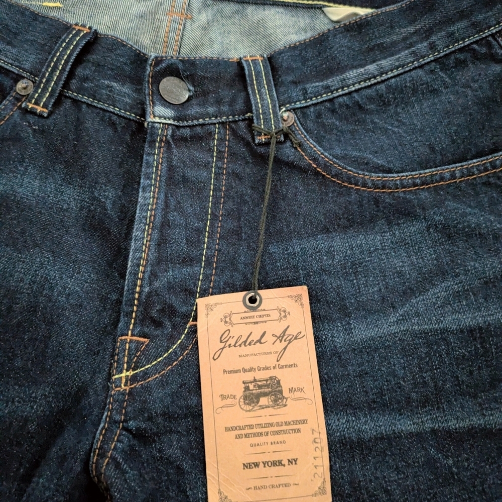 Gilded Age Men's Jeans Size 31 Morrison Slim Dark Work Wash Made In Italy NWT - Picture 4 of 7